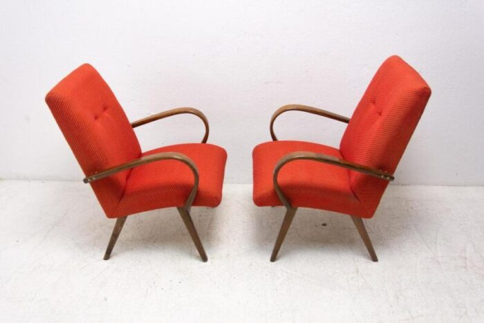 mid century armchairs attributed to jaroslav smidek 1970s set of 2 9916