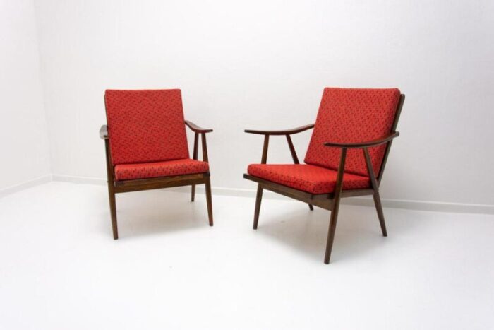 mid century armchairs attributed to jaroslav smidek for ton 1970s set of 2 1673