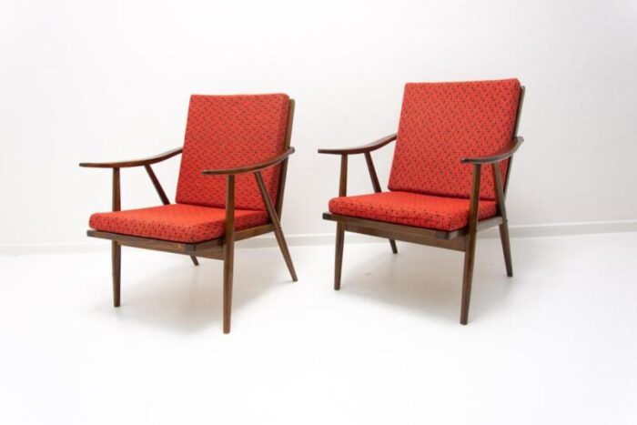 mid century armchairs attributed to jaroslav smidek for ton 1970s set of 2 6914