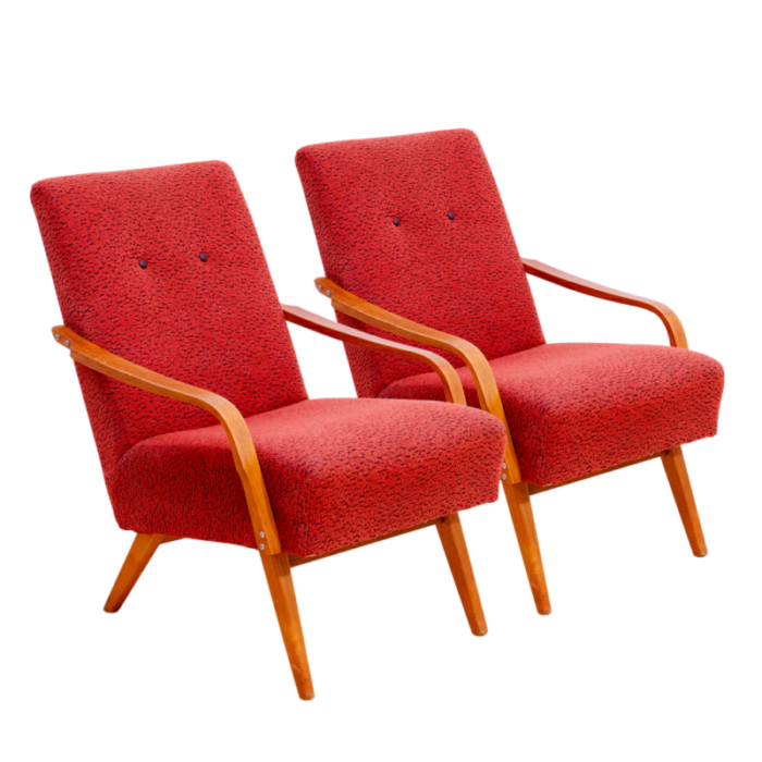 mid century armchairs by jaroslav smidek for cesky nabytek 1960s set of 2 3664