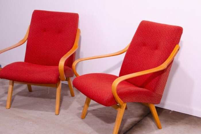 mid century armchairs by jaroslav smidek for jitona 1960s set of 2 3408