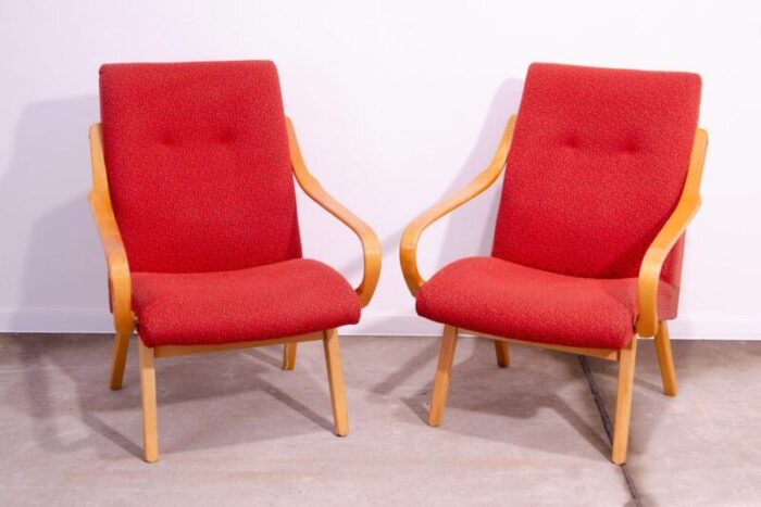 mid century armchairs by jaroslav smidek for jitona 1960s set of 2 7191