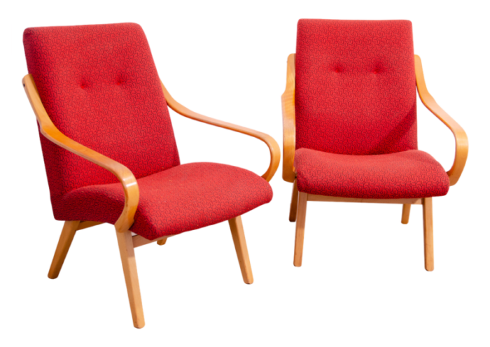 mid century armchairs by jaroslav smidek for jitona 1960s set of 2 9651