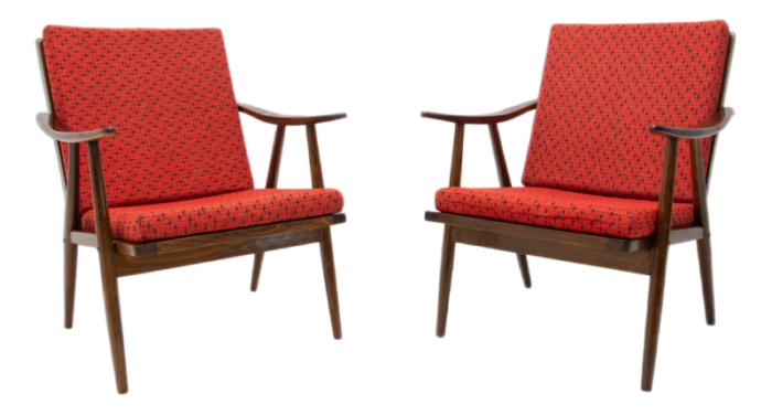 mid century armchairs by jaroslav smidek for ton 1970s set of 2 7513