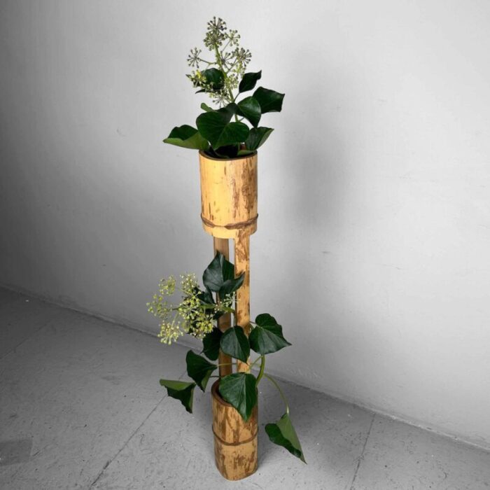 mid century bamboo ikebana ni ju giri vase japan 1950s 16