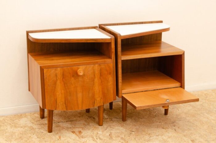 mid century bedside tables former czechoslovakia 1960s set of 2 1722