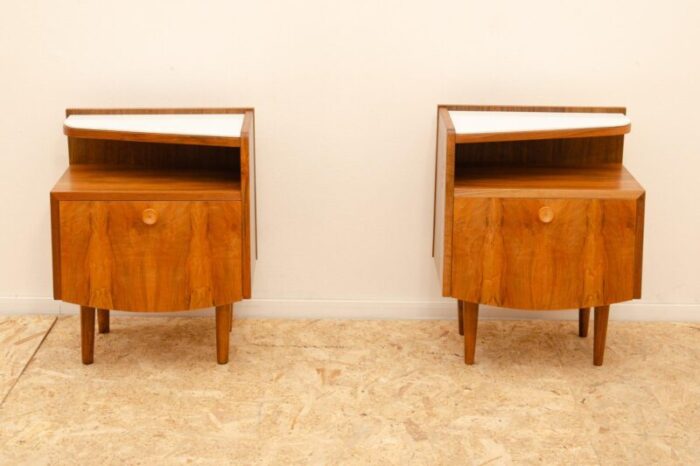 mid century bedside tables former czechoslovakia 1960s set of 2 1975