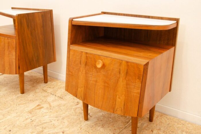 mid century bedside tables former czechoslovakia 1960s set of 2 4812