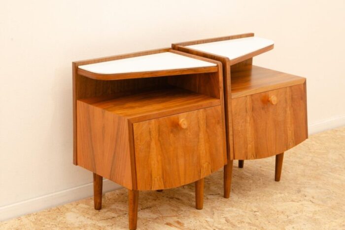 mid century bedside tables former czechoslovakia 1960s set of 2 6394