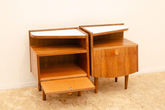 mid century bedside tables former czechoslovakia 1960s set of 2 8731