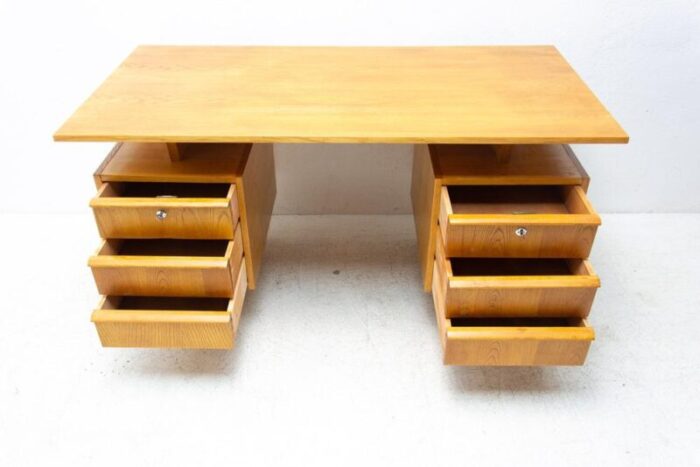 mid century beechwood writing desk former czechoslovakia 1970s 9933