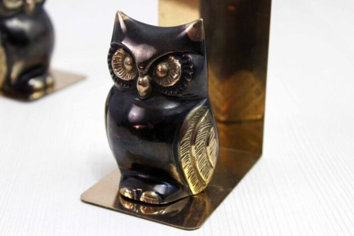 mid century brass owl bookends set of 2 5