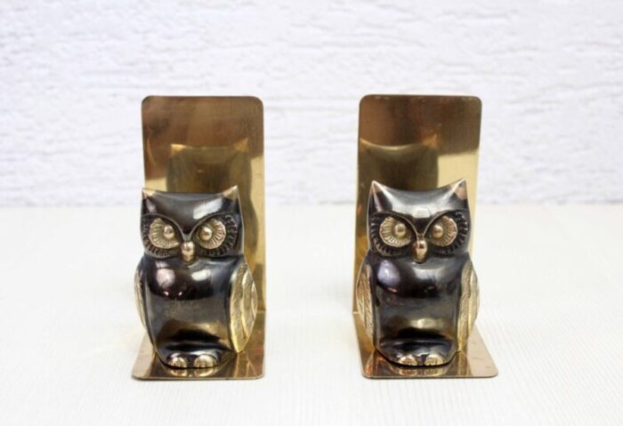 mid century brass owl bookends set of 2 8