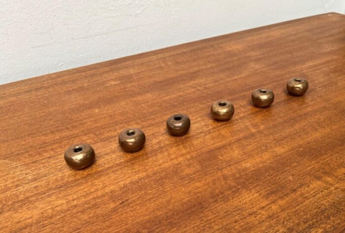 mid century brutalist bronze candle holder 1960s set of 6 set of 6 5801