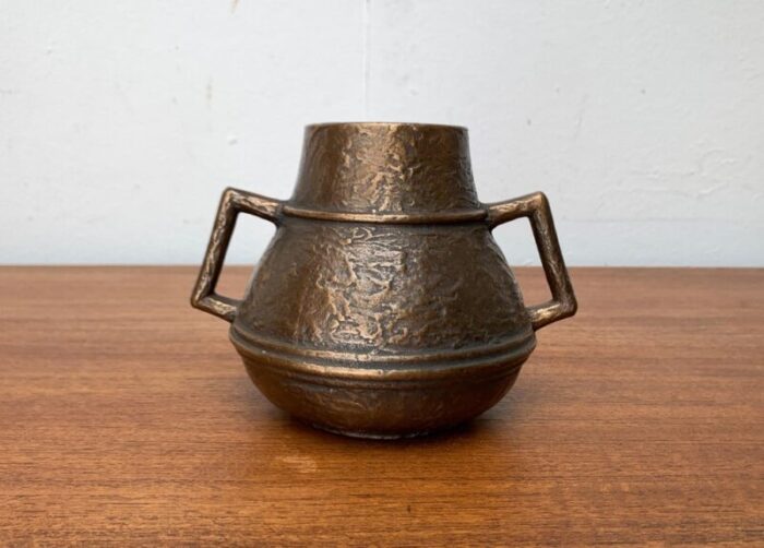 mid century brutalist bronze vase 1