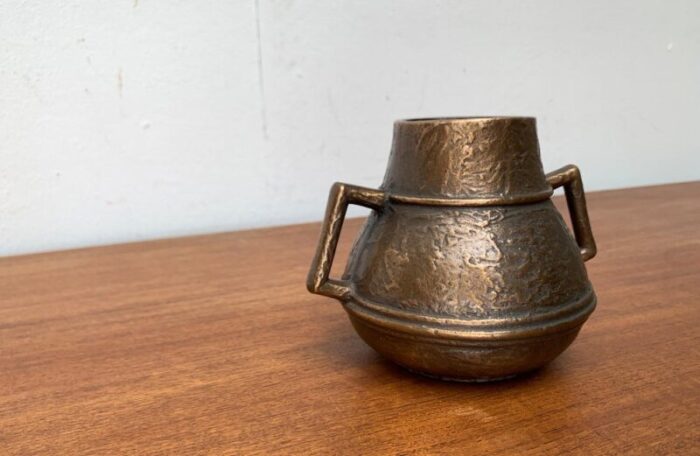 mid century brutalist bronze vase 2