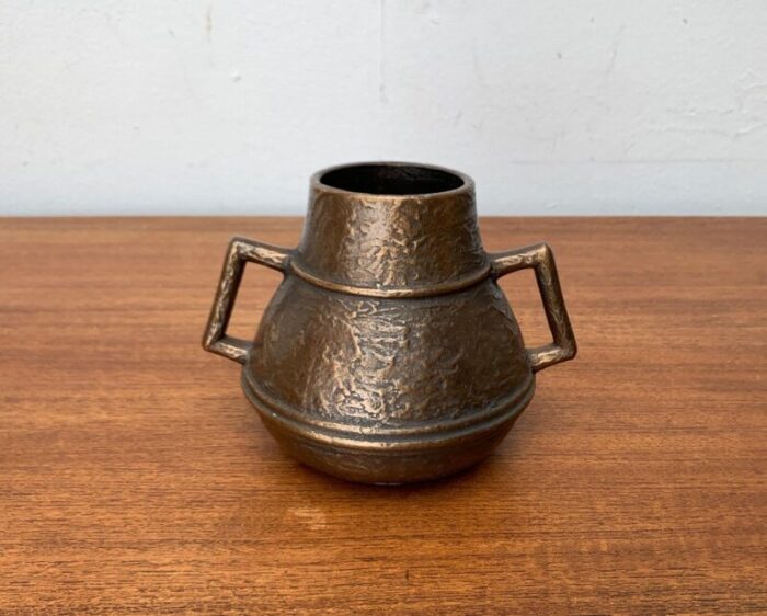 mid century brutalist bronze vase 6