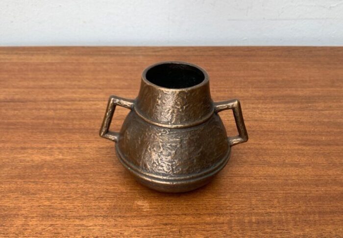 mid century brutalist bronze vase 7