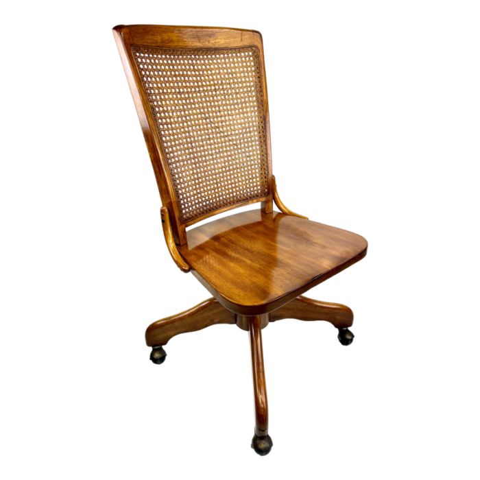 mid century cane back swivel office chair 3222