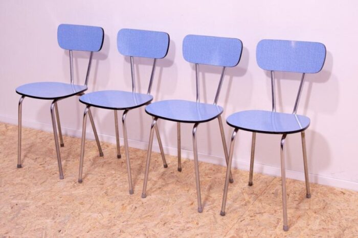 mid century czechoslovak colored formica cafe chairs 1960s set of 4 3077