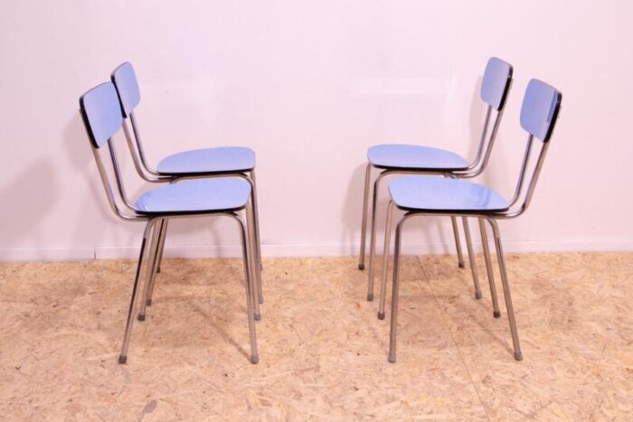 mid century czechoslovak colored formica cafe chairs 1960s set of 4 9288