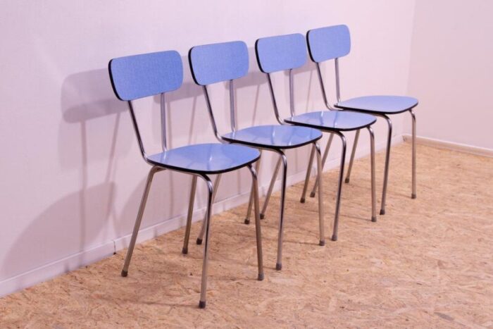 mid century czechoslovak colored formica cafe chairs 1960s set of 4 9678