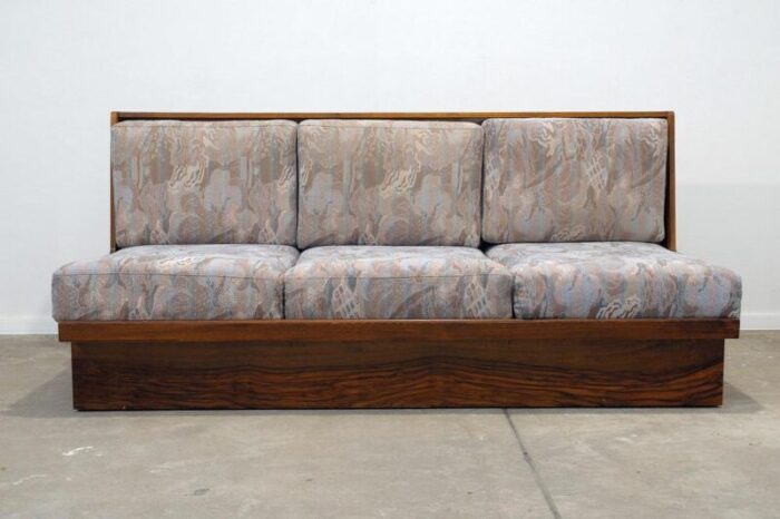 mid century czechoslovakian folding sofa in walnut 1950s 1468