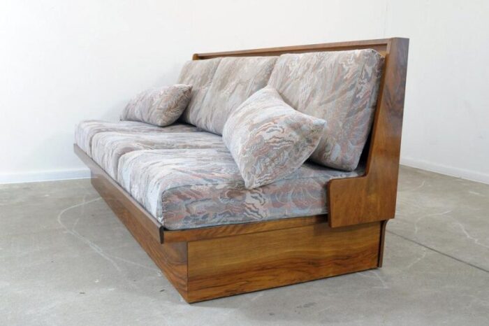 mid century czechoslovakian folding sofa in walnut 1950s 4847