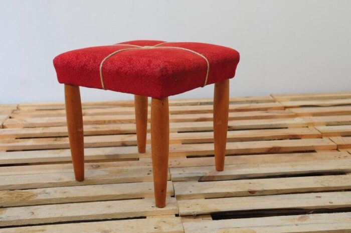 mid century czechoslovakian upholstered stool by uluv 1960s 1314