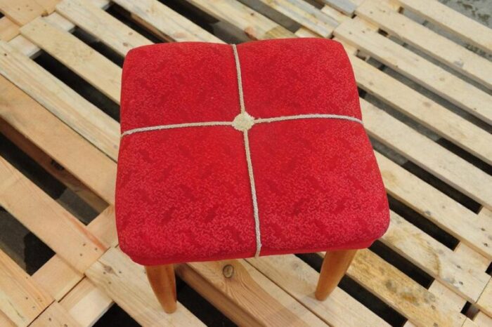 mid century czechoslovakian upholstered stool by uluv 1960s 2209