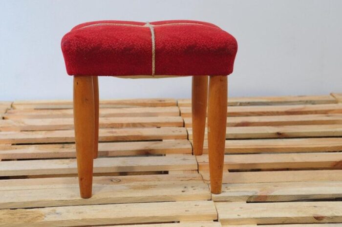 mid century czechoslovakian upholstered stool by uluv 1960s 2989