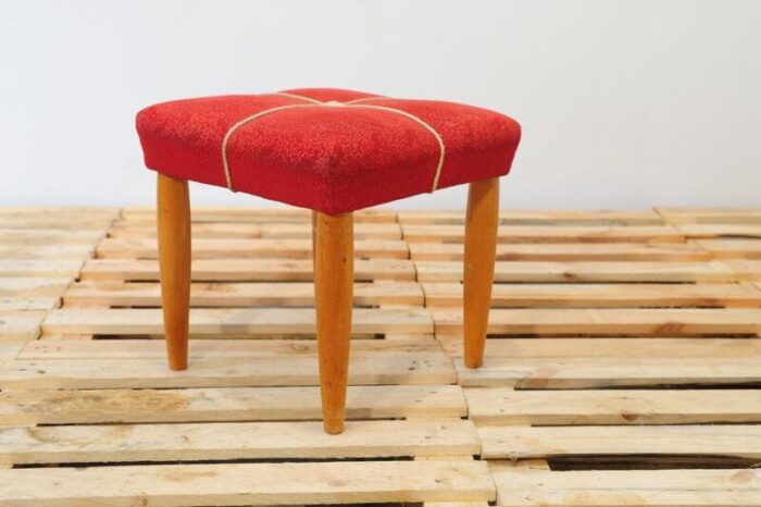 mid century czechoslovakian upholstered stool by uluv 1960s 3154