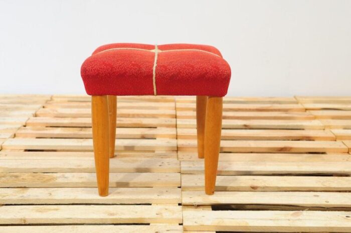 mid century czechoslovakian upholstered stool by uluv 1960s 4214