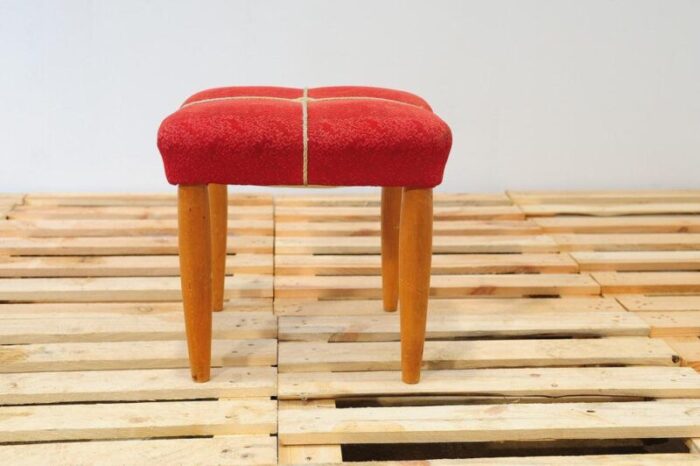 mid century czechoslovakian upholstered stool by uluv 1960s 6029