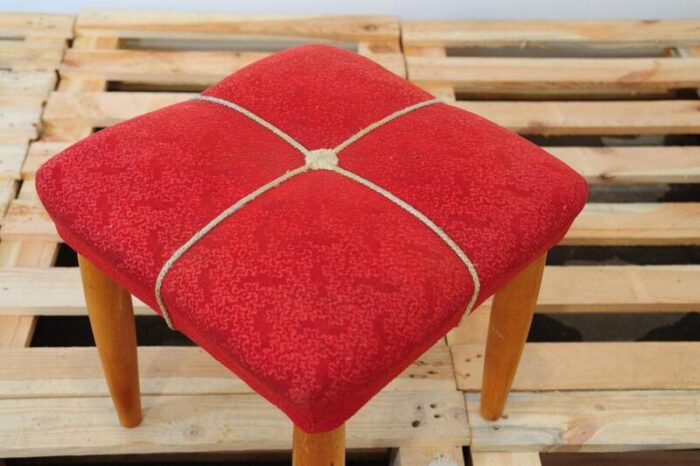 mid century czechoslovakian upholstered stool by uluv 1960s 6093