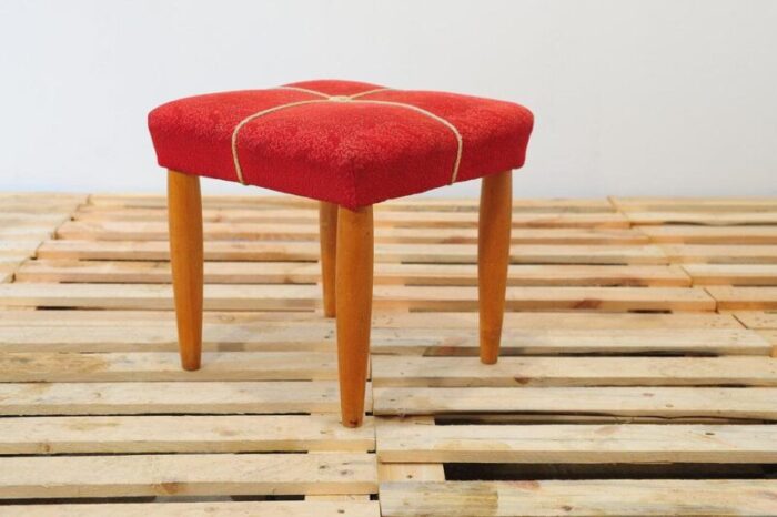 mid century czechoslovakian upholstered stool by uluv 1960s 6817