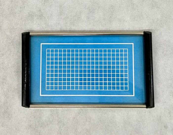 mid century geometric pattern tray 1960s set of 3 8