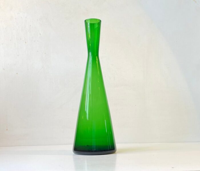 mid century green diablo glass vase by per luetken for holmegaard 1960s 1