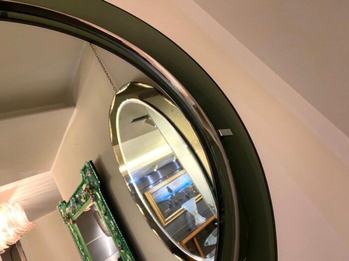 mid century green mirror attributed to max ingrand for fontana arte 1960s 7