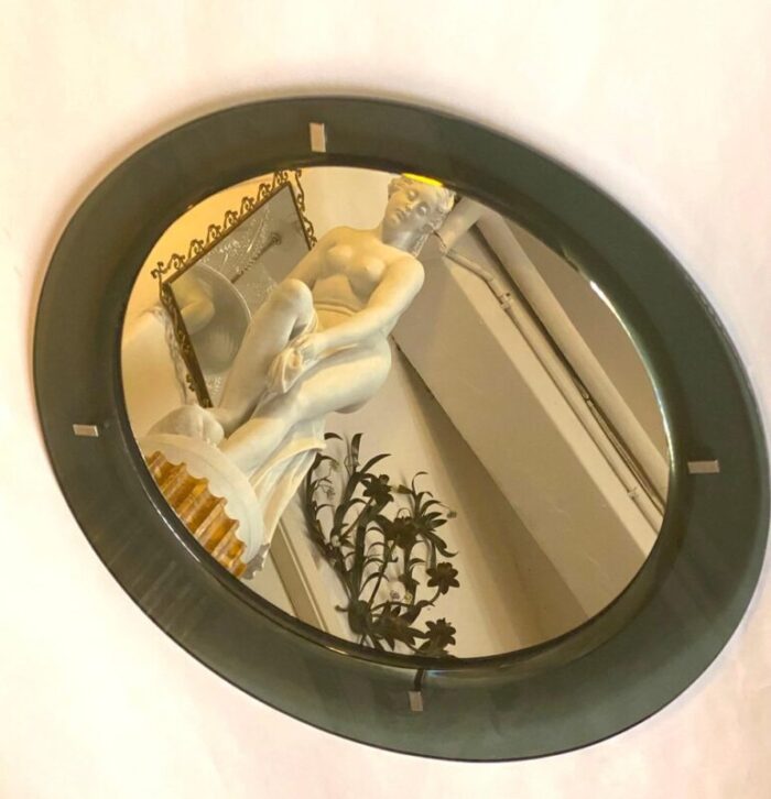 mid century green mirror attributed to max ingrand for fontana arte 1960s 8