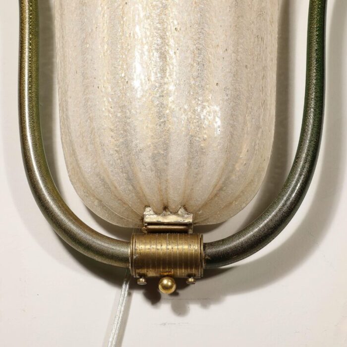 mid century hand blown murano glass sconce w 24k gold flecks by barovier y toso 6471