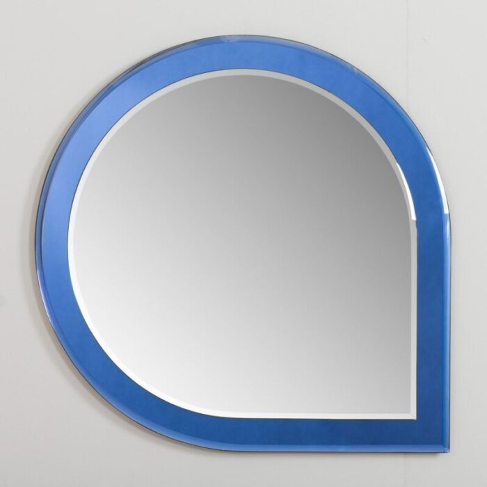 mid century italian blue mirror by antonio lupi for crystal luxor 1960s 1