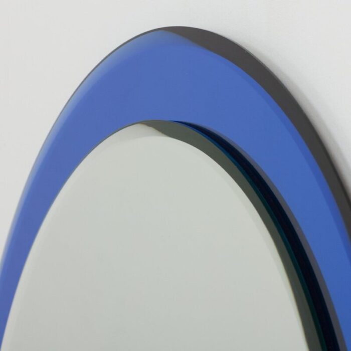 mid century italian blue mirror by antonio lupi for crystal luxor 1960s 2