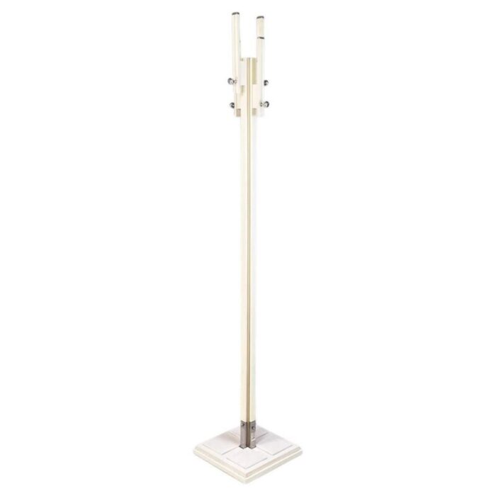 mid century italian white wood metal coat stand attributed to carlo de carli for fiam 1960s 1