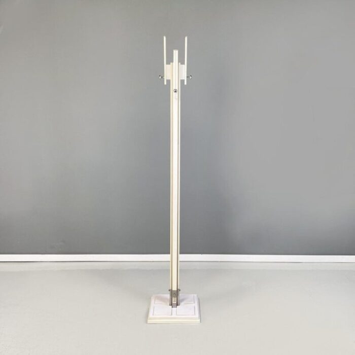 mid century italian white wood metal coat stand attributed to carlo de carli for fiam 1960s 3