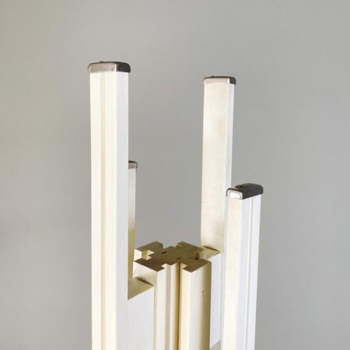 mid century italian white wood metal coat stand attributed to carlo de carli for fiam 1960s 5