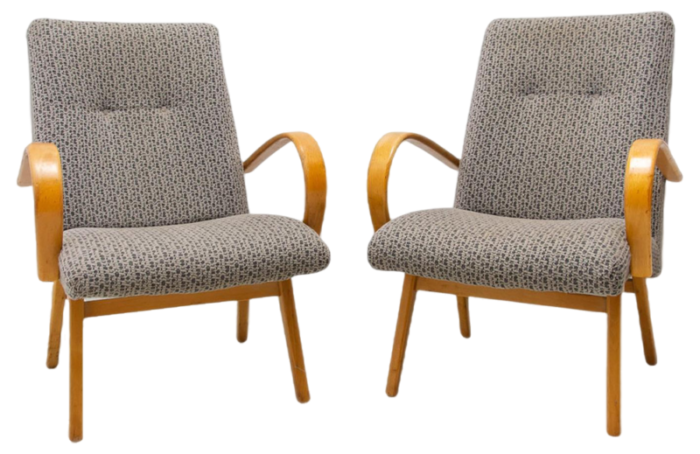 mid century lounge chairs by jaroslav smidek 1960s set of 2 8398