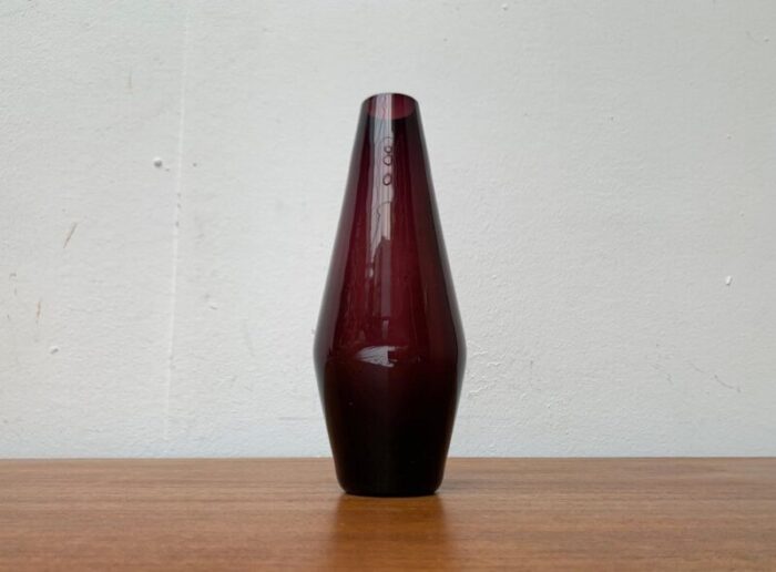 mid century minimalist glass vase 1960s 1