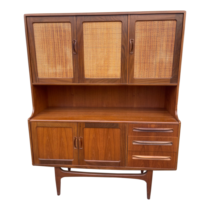 mid century modern 1960s rattan and teak sideboard by g plan 9777