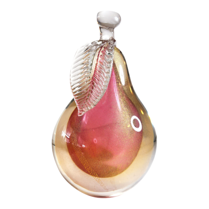 mid century modern alfredo barbini murano sommerso glass pear 7599